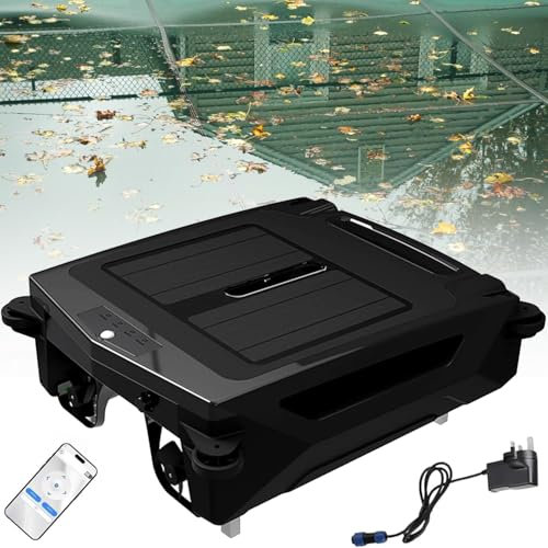 Limpiador de skimmer de piscina, robot automático inalámbrico con energía solar y carga dual rápida, compatible con aplicaciones, optimización de ruta, bolsa de residuos grande de 3,4 l