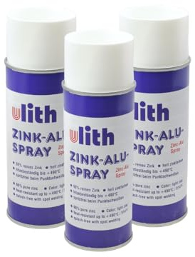 Ulith Zink Alu Spray 400 ml hell Grundierung Korrosionsschutz Ausbesserungsspray Rostschutz (400 ml (3 Dosen))