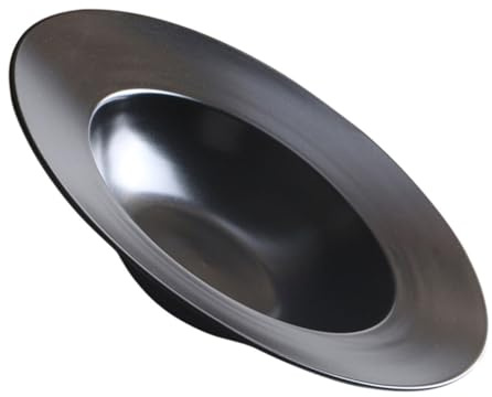 ULTECHNOVO Assiette en Céramique Noire Multifonction, Assiette Creuse Ronde pour Pâtes, Soupe et Salade, Matériau Résistant, Usage Quotidien, Lot Unique Cuisine et Camping