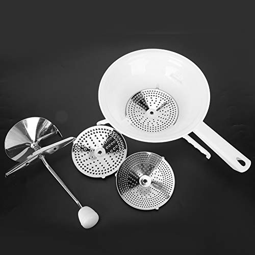 Denash Miscelatore Alimentare Frullatore Manuale Versatile per Uso da con 3 Dischi, Ergonomico per la Separazione del Succo, Materiale Alimentare, Bianco