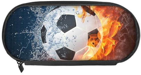 Astuccio, Astuccio Calcio, Grande Capacità Portatile Cancelleria Portamatite Cerniera per Scuola Ufficio Adulto Ragazze Ragazzi Studenti-21*12*7cm