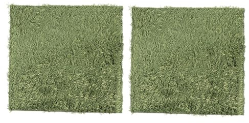 GRIRIW 2pcs Reptile Moss Carpets Crawler Mats Green Natural-looking Non-abrasive Cotton Material Can Be Cut to Size Terrarium Bedding for Pet