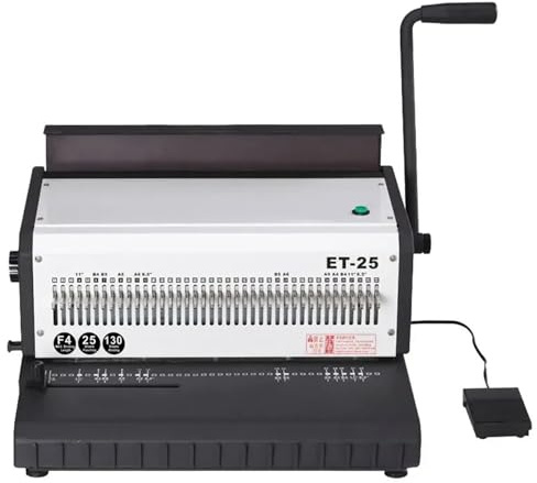 Bindemaschine, Elektrische Ringbindemaschine mit Doppelring, 40-Loch-Locher, Tischkalender-Bindemaschine