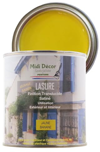 Rustins pintura al agua barnizada, mate, para todo tipo de madera y metales interiores y exteriores - 14 m² (1 L, amarillo plátano)