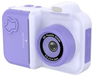 Kids Camera Instant Print,Christmas Birthday Gifts Toys,1080P HD Dual-Lens Selfie Digital Camera With Stickers Pens 32G Card(Purple)