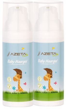 Bio Haargel für Babys & Kinder, 2 Stück im Doppelpack | Styling Gel auch für Neugeborene ab 0 Monate | AZETA bio: Natürliche Inhaltsstoffe, Hair Creme Pflege Kleinkind Kinderhaar, 2x 50ml