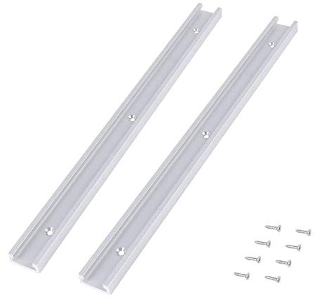 2 Stück 400mm T-Schienenrampe, Aluminiumlegierung T T-Nut Gehrungsschiene Jig T Schraubenbefestigungsnut mit Selbstschneidenden Schrauben für Tischsäge Router Tisch