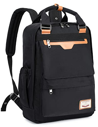 Myhozee ryggsäck damryggsäckar herr dagryggsäck med laptopfack och stöldskyddsväska vattentät skolryggsäck laptop ryggsäck 15,6 tum för universitetsresor fritidsjobb, svart, L