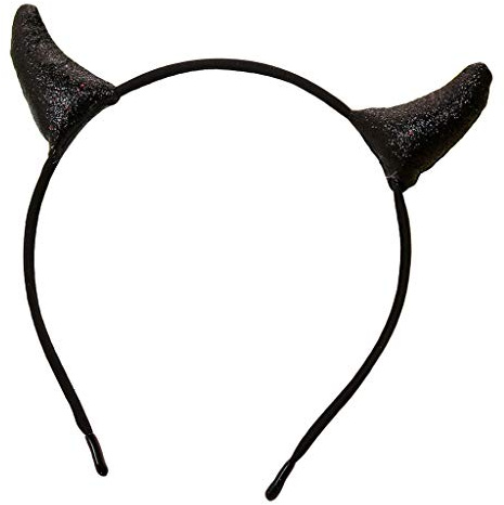 A0127 Frauen Mädchen Halloween Stirnband Glitter Pailletten Teufel Horn Cosplay Party Haarband