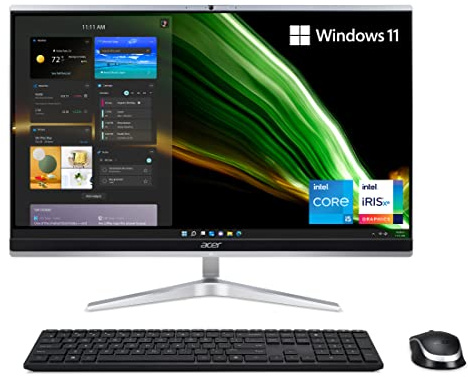 acer Aspire C24-1650-UA92 AIO Desktop | 23.8 Full HD IPS Display | 11th Gen Intel Core i5-1135G7 | Intel Iris Xe Graphics | 8GB DDR4 | 512GB NVMe M.2 SSD | Wi-Fi 6 | Windows 11 Home