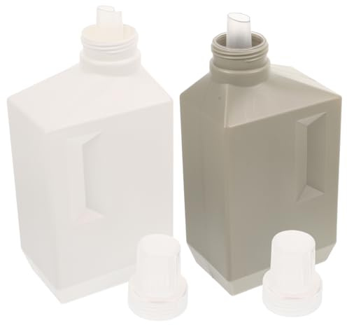 FOMIYES Lot De 2 Bouteilles De Lessive Rechargeables Flacons Vides pour Détergent Liquide Et Shampooing Bouchon Double Couche Anti-Fuite Format Plat 9.45 X 3.94 X 2.17 in Maison Et Voyage
