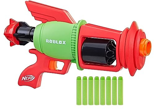 Nerf Roblox Build A Boat for Treasure: Spacelock Ray Blaster, Includes Code to Redeem Exclusive Virtual Item, 8 Elite Darts