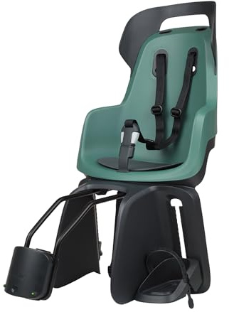 BOBIKE 8012400008 - Silla Bicicleta Trasera GO Maxi Anclaje en Cuadro – Segura, Elegante y Ajustable para niños de 9 Meses a 6 años, hasta 22 kg, Menta