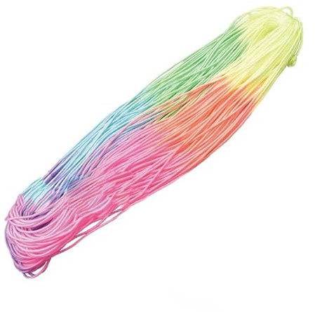 KEOJI diá. Cuerda de Pulsera de Arco Iris de 3 mm de luz Cuerda Artesanal Cuerda de Cordel para Llavero de cordón de Bricolaje Cordón de tendedero-328 pies (100 Metros)