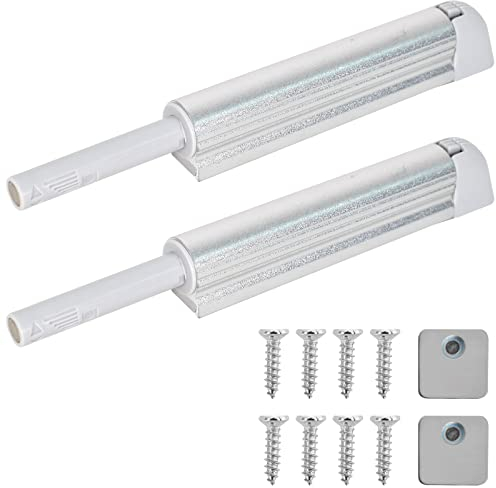 2 Pezzi Push Pull per Ante, Apertura a Pressione Ante Chiusura Magnetico, Scrocco Magnetico Chiusura Magnetica, per Sportelli con Chiusura Morbida per Cassetti Armadio Cucina (Argento)