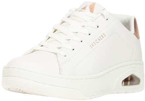 Skechers Uno Court Courted Air, Corte DELL'ONU Donna, White Leather/Rose Gold Duraleather, 36 EU