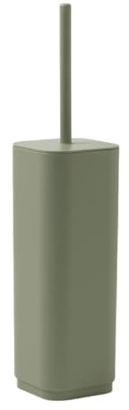 Gedy Seventy Ekoplà Scopino Bagno WC, Materiale Plastica Riciclata, Scopino WC Colore Verde Salvia Opaco, Scopino Bagno da Appoggio con Ciuffo in Setole Nere di Nylon, Misure L9xP9xH38,8cm Peso 240gr