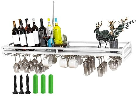 LIGUOYI Weinglashalter Wand, Hängender Weinglashalter Multifunktional Stielgläserregal Mit Schrauben Weinflaschenhalter Modisch, Verwendet In Der Bar Küche Glashalter Weinglas Halterung