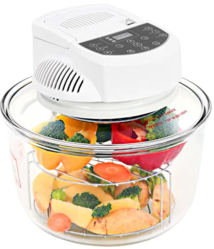 BaraSh Horno convección halógeno anillo extensión temporizador 1400 W Horno Portatil