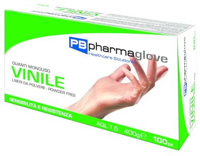 PBPharma - Guanti in Vinile No Talco - Guanti di Alta Qualità - Per Professionisti e Uso Domestico - Per laboratori, sanitari, cucina, studi di tatuaggi S - 6-6½ - 1000 pz