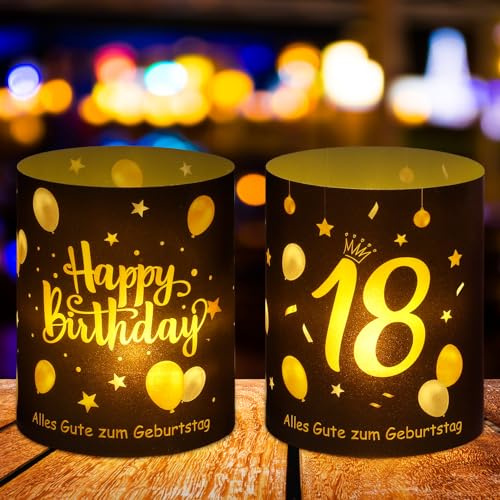 Jostift 12 Windlicht Tischdeko 18 Geburtstag Kunststoff Laternen Geeignet | Für Innen & Außen.Faltbar, leicht zu montieren & mit Teelichtern geeignet – praktisch & dekorativ