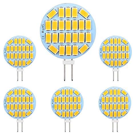 SCNNC LED Leuchtmittel G4 3 Watt AC/DC12V Naturweiß 4000K, 300LM 24x5730 SMD Nicht Dimmbar, Ersetzt 30W Halogenlampen, Stiftsockellampe G4 LED für Einbauleuchten, Schrankbeleuchtung, 6er Pack