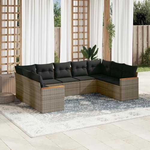 Festnight Loungemöbel Set mit Stauraum Gartenlounge XXL Groß Garten Lounge Rattan Sofa Outdoor Polyrattan Gartensofa Terrasse Terrassenmöbel Gartenmöbel Ecklounge Couch Sitzgarnitur