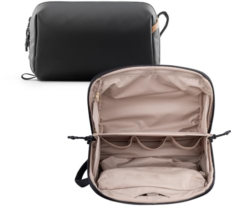 PGYTECH Wash Pouch necessär, vattentät necessär män att hänga upp, resa sminkväska toalettväska för toalettartiklar och kosmetika, svart, svart, Tvättväska