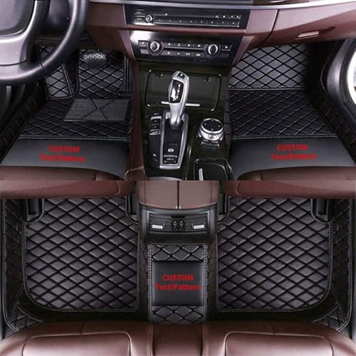 Jialuode Anpassen Auto Fußmatten für Jaguar F-PACE F-Type I-PACE XE XJ XK E-PACE XFR XJ6 XJ8 XJL XK8 XKR X-Type Super V8 S-Type Leder Bodenbeläge Allwetter-Autoteppich Schwarz