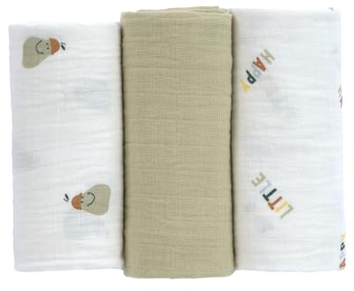 Casual Baby skötfilt spottfilt skötfilt skötfilt mullduk set om 3 bomull 60 x 60 cm/swaddle & burp blanket M glada fruits päron