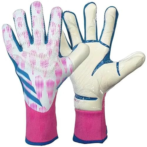 HISTARSTORE5 Guantes de portero de fútbol, guantes de entrenamiento de portero, agarre fuerte, antideslizantes y transpirables, para adultos y niños (rosa, 10)
