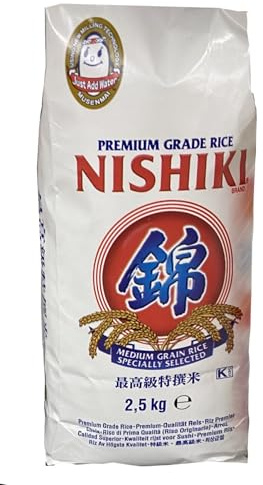 Riz Japonais Premier Choix Premium Grade Rice Nishiki 2,5kg/Sac - Offres de 1, 2, 3 et 4 Sacs - Livraison Gratuite France (1 sac)