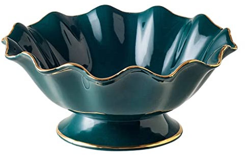 QQNQQ Ciotola in ceramica, cesto di frutta, cesto di frutta in ceramica da banco, eleganti ciotole di frutta for snack di frutta, verdure, ciotola di frutta(Blue)