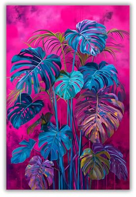 Casapixo A4 Poster Monstera | Wandbild Wohnzimmer Esszimmer Flur Deko Bilder Studio Büro Office Heimbüro Arztpraxis | DIN A4 Wallart 21 x 29,7 cm - Ohne Rahmen -