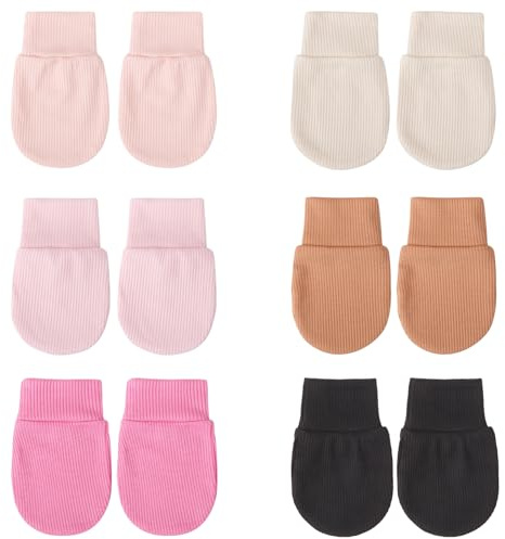 DRESHOW Moufles pour Nouveau Né Gants pour Nourrisson Gants à Poignets élastiques pour 0-6 Mois Garçons Filles