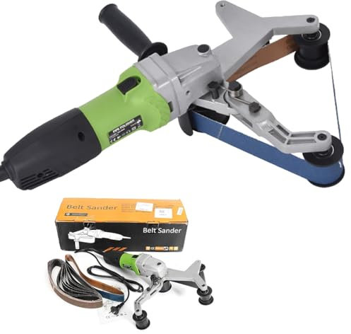 Belt Sander for Round Tube Polishing, 800W Power with Adjustable Speed 2.4-9.1m/s, Ideal for Round Materials and Pipes