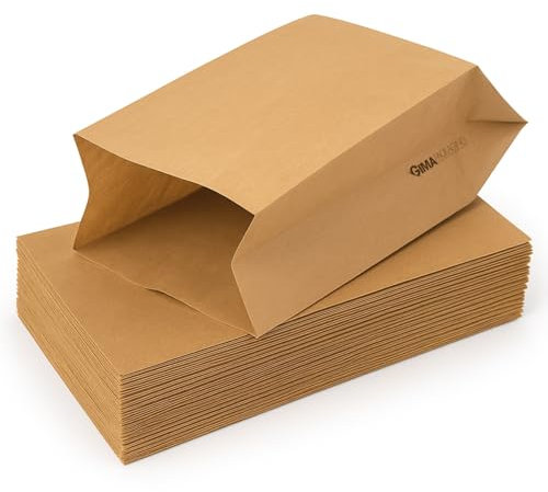 GIMA PACKAGING Sacchetti Carta Kraft Marrone per Alimenti 15x30 cm – 100 Pezzi – Buste in Carta Avana Pura Cellulosa per Pane, Dolci, Snack – Antiumido e Riciclabili