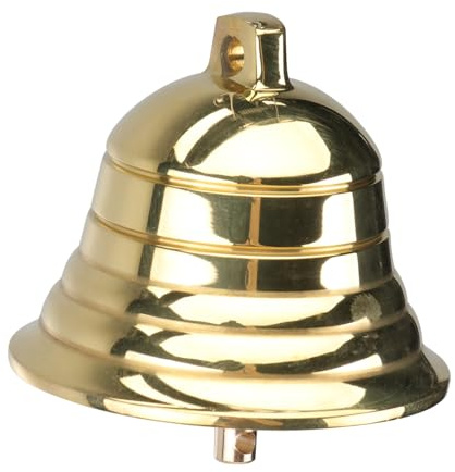 TOBBOMEY 1pezzi Campanello Di Natale in Ottone Decorazione Campana Per Feste e Campanelli Da Appendere Decorazione Artigianale Resistente e Lucente Per Albero e Ornamenti Natalizi