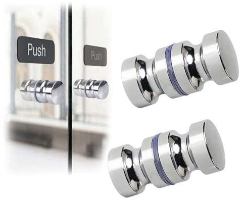 2 piezas Pomo parapuertadevidrio, un solo lado 30 mm, Tirador para puerta de vidrioparabaño, Manijasparapuertas de ducha, Manija para mampara de ducha, adecuado para puerta de vidrio de baño