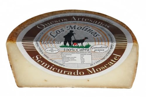 Medio Queso Artesano Semi Curado 100% de Leche de Cabra 225 gr | Queso Gourmet Elaboración Tradicional y Casera con Ganadería Propia | Sabor Único y Natural