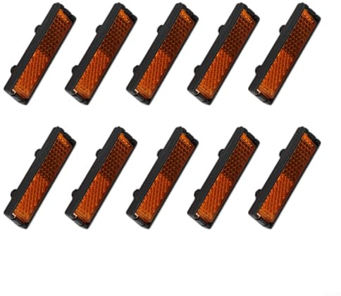 Honseadek Pedalreflektoren für Radfahren, wasserdichte Kunststoff-Sicherheitslichtblöcke, kompatibel mit den meisten Fahrrad-Fußpedalen, 54,3 x 15,8 mm, 10 Stück