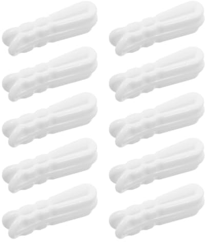 SHINEOFI Lot de 10 Pinces de Fermeture pour Paquet Alimentaires en Plastique Blanc, Compatible Universellement, pour Paquet de Voyage Vide