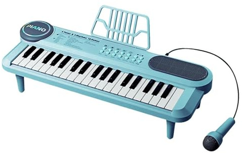 Tastiera Per Pianoforte Per Bambini - Giocattolo Di Musica Elettronica Da 16,73 Pollici | Strumento ABS A 37 Tasti Con Microfono - Tastiera Interattiva Ricaricabile Tramite USB Per Bambini, Principian