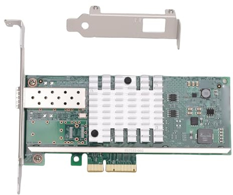 Annadue Tarjeta de Red Ethernet de 10 Gigabits, Interfaz PCIE 2.0 X4, Tarjeta Adaptadora PCI Express X4 Ethernet de Puerto SFP+ único de 10 Gbps con Controlador 82599EN