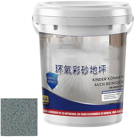 MUVILAFA Self Leveling Epoxy Floor Paint, Epoxy Colored Sand Floor Paint, Fast Drying, Stain-Resistant For Concrete Tile Wood Countertop Decorative Finish (Dark Grey)