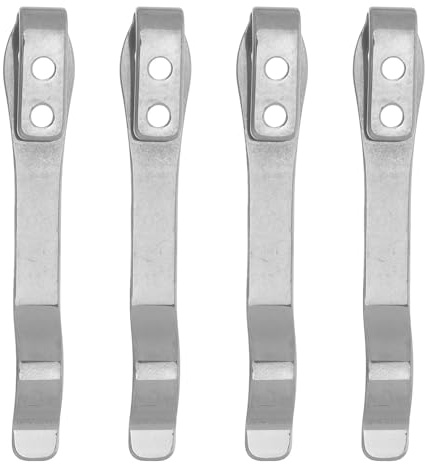 Generisch 4 Stück Universelle Edelstahl Scheidenclips für Messer und Taschenlampen Verstärkte Halteklammern für Outdoor und Selbstgemacht Messerprojekte Multipurpose Anwendung