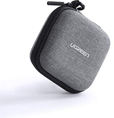 UGREEN Funda rígida para Auriculares Bolsa para Accesorios electrónicos de EVA Impermeable a Prueba de Golpes Organizador Compatible con Airpods Cables USB Pen Drive Tarjeta de Memoria Moneda (Gris)