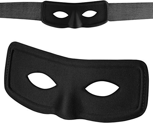 Balinco Panzerknacker Maske, Zorro Kostüm-Accessoire für Groß und Klein, Schwarze Diebesmaske für Karneval, Fasching, Cosplay, Motto-Partys, Halloween