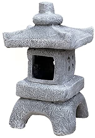 Stone and Style Pagoda Asian Lantern Far East Stone Cast Stone Figure Frost Resistant