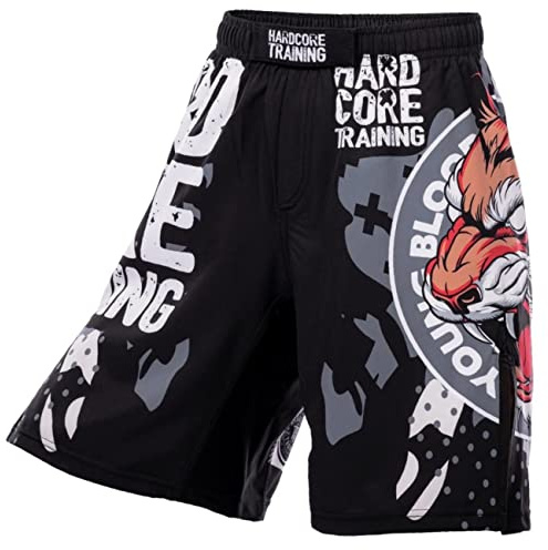 Hardcore träning barn boxning shorts korta byxor barn boxning fitness sportkläder barn muay thai BJJ kickboxing, Svart marinblå, 16 år